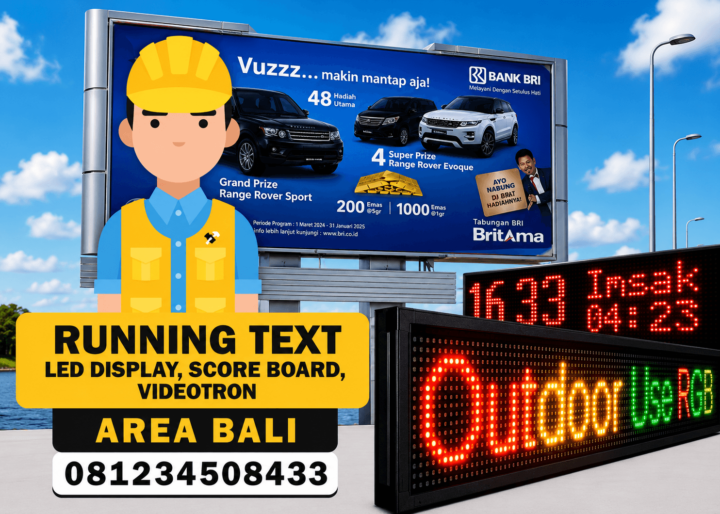 running text bali